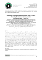 Sustainable development in manufacturing firms in Kenya: Assessing the influence of green practices