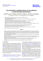 Zero-polarization candidate regions for the calibration of wide-field optical polarimeters