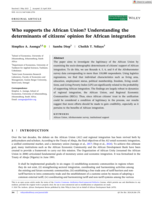 Who supports the African Union? Understanding the determinants of citizens' opinion for African integration