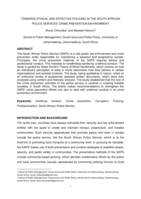 Towards ethical and effective policing in the South African Police Services' crime prevention environment