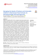 Managing the needs of orphans and vulnerable children in Mainstream Rural Schools: An ethnopsychology informed approach
