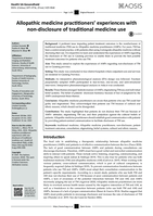 Allopathic medicine practitioners' experiences with non-disclosure of traditional medicine use