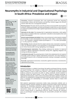 Neuromyths in Industrial and Organisational Psychology in South Africa: Prevalence and impact