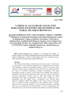  A critical analysis of collective bargaining extension mechanisms in the public sector in Botswana