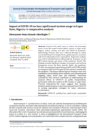 Impact of COVID-19 on bus rapid transit system usage in Lagos State, Nigeria: A comparative analysis