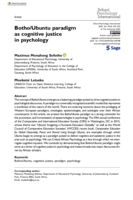 Botho/Ubuntu paradigm as cognitive justice in psychology