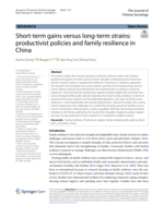 Short-term gains versus long-term strains: Productivist policies and family resilience in China