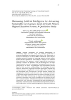 Harnessing artificial intelligence for advancing sustainable development goals in South Africa's higher education system: A qualitative study