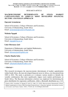 Macroeconomic determinants of stock market capitalization in Africa's most developed financial sector: A Bayesian approach