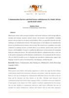 Communication barriers and deaf learner misbehaviour in a South African special needs school