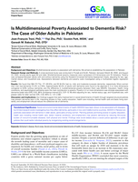 Is multidimensional poverty associated to dementia risk? The case of older adults in Pakistan