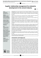 Supplier relationship management for enterprise development in the cement industry