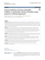 School readiness among vulnerable children: a systematic review of studies using a person-centered approach