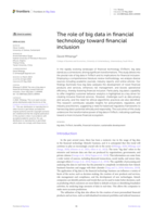 The role of big data in financial technology toward financial inclusion