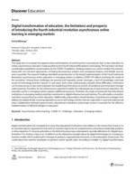 Digital transformation of education, the limitations and prospects of introducing the fourth industrial revolution asynchronous online learning in emerging markets