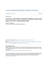 University of Johannesburg Institutional Repository cybersecurity output: 2015-2021 Interdisciplinary study