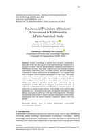 Psychosocial predictors of students' achievement in mathematics: A path-analytical study