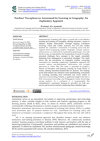 Teachers' perceptions on assessment for learning in geography: An exploratory approach 
