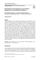 Exploring factors that support pre-service teachers’ engagement in learning artificial intelligence