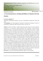 A cross-sectional survey of eating self-efficacy in Nigerian university students