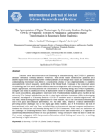 The appropriation of digital technologies by university students during the COVID-19 pandemic: Towards a pedagogical approach to digital transformation in response to future pandemics