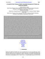   A predictive factor analysis of daily living skills development of pupils with intellectual disability