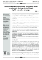 Health-related word recognition and pronunciation by patients in Gauteng, South Africa in English and native languages