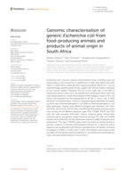 Genomic characterisation of generic Escherichia coli from food-producing animals and products of animal origin in South Africa