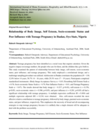 Relationship of body image, self esteem, socio-economic status and peer influence with teenage pregnancy in Ibadan, Oyo State, Nigeria