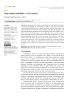 Wage subsidy in the DRC: A CGE analysis