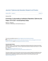 University of Johannesburg institutional repository cybersecurity output: 2015-2021 Interdisciplinary study