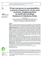 From resources to sustainability: A practice-based view of net zero economy implementation in small and medium business-to-business firms