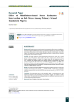 Effect of mindfulness-based stress reduction intervention on job stress among primary school teachers in Nigeria