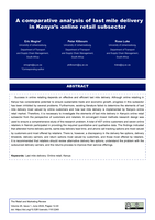 A comparative analysis of last mile delivery in Kenya’s online retail subsector