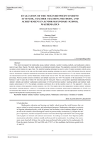 Evaluation of the nexus between student attitude, teacher teaching methods, and achievement in junior secondary school mathematics
