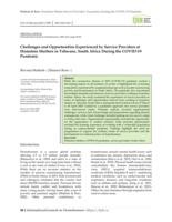 Challenges and opportunities experienced by service providers at homeless shelters in Tshwane, South Africa during the COVID-19 pandemic