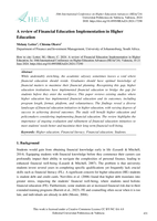 A review of Financial Education Implementation in Higher Education