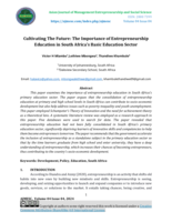 Cultivating the future: The importance of entrepreneurship education in South Africa’s basic education sector