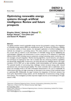 Optimizing renewable energy systems through artificial intelligence: Review and future prospects
