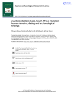 Zuurberg (Eastern Cape, South Africa) revisited: human remains, dating and archaeological findings