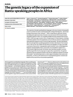 The genetic legacy of the expansion of Bantu-speaking peoples in Africa