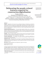 Delineating the people-related features required for construction digitalisation Construction digitalisation