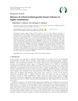 Menace of school-related gender-based violence in higher institutions