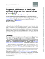 The electric vehicle sector in Brazil, India, and South Africa: Are there green windows of opportunity?