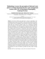 Methodology to assess the perception of informal waste pickers on being integrated into the waste management system of the City of Ekurhuleni Municipality, Gauteng Province