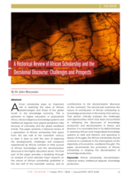 A historical review of African scholarship and the decolonial discourse: Challenges and prospects