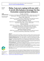 Help, I am not coping with my job! - A work-life balance strategy for the Eswatini construction industry