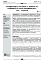 Nursing managers’ perceptions of teamwork and collaboration in mining primary healthcare clinics in Gauteng
