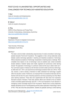 Post-covid-19 universities : Opportunities and challenges for technology-assisted education