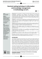 Nominal ranking technique in information and knowledge management: A methodology to SoTL